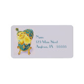 ベビーイースターフラッパーチックブルーエッグウォーターカラーアート ラベル (正面)