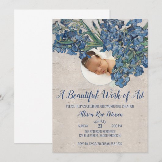 ベビーウィズアイリス 招待状 (正面/裏面)