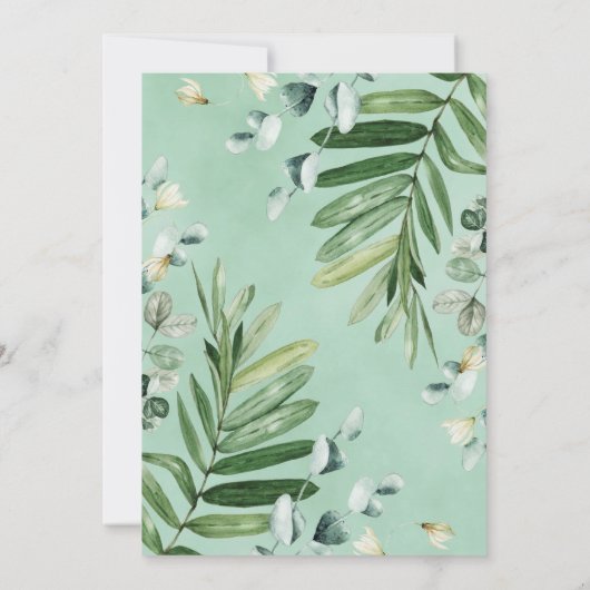 ベビーウッドランドフォレストシャワーゲームカードのご希望 招待状 (裏面)