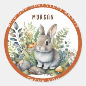 ベビーウッドランド動物の好意ありがとうありがとうギフトデコール ラウンドシール (正面)