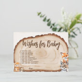 ベビーウッドランド動物の赤ちゃんシャワーカードのご希望 エンクロージャーカード (スタンド正面)