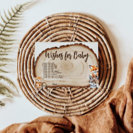 ベビーウッドランド動物の赤ちゃんシャワーカードのご希望 エンクロージャーカード