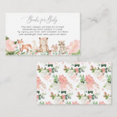 ベビーウッドランド動物少女ベビーシャワー用の本 エンクロージャーカード (正面/裏面)