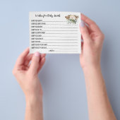 ベビーウッドランド動物赤ちゃんシャワーカードの願い チラシ (手)