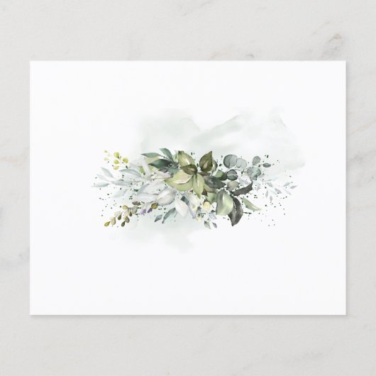 ベビーウッドランド動物赤ちゃんシャワーカードの願い チラシ (裏面)