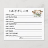 ベビーウッドランド動物赤ちゃんシャワーカードの願い チラシ (正面)