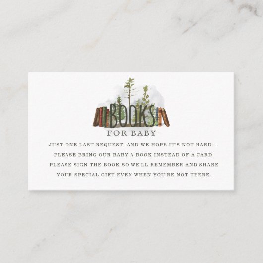 ベビーウッドランド赤ちゃんシャワー図書依頼 エンクロージャーカード (正面)