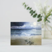 ベビーウミガメが孵化する夜 ポストカード (スタンド正面)