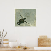 ベビーウミガメが海に泳ぎ出す ポスター (キッチン)