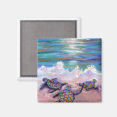 ベビーウミガメのビーチ磁石 マグネット (正面/裏面)