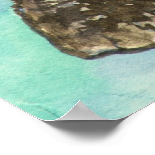 ベビーウミガメの海岸の装飾かわいいプリントアート ポスター (角)