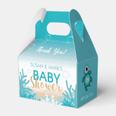 ベビーウミガメテーマベビーシャワーゲーブルボックス フェイバーボックス (正面サイド)