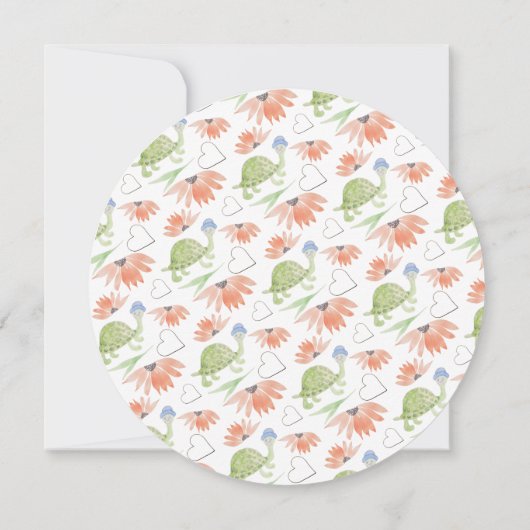 ベビーウミガメ水彩手絵を描形 セーブザデート (裏面)