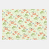 ベビーウミガメ水彩手絵を描形 ラッピングペーパーシート (正面3)