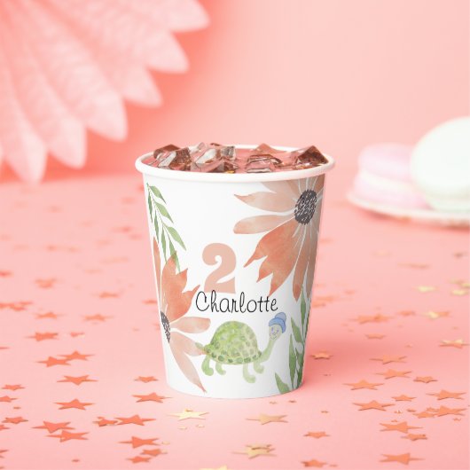 ベビーウミガメ水彩手絵を描形 紙コップ (インサイチュ)