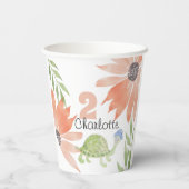 ベビーウミガメ水彩手絵を描形 紙コップ (裏面)