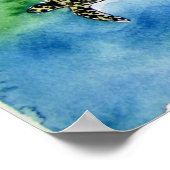 ベビーウミガメ爬虫類絵画動物プリント ポスター (角)