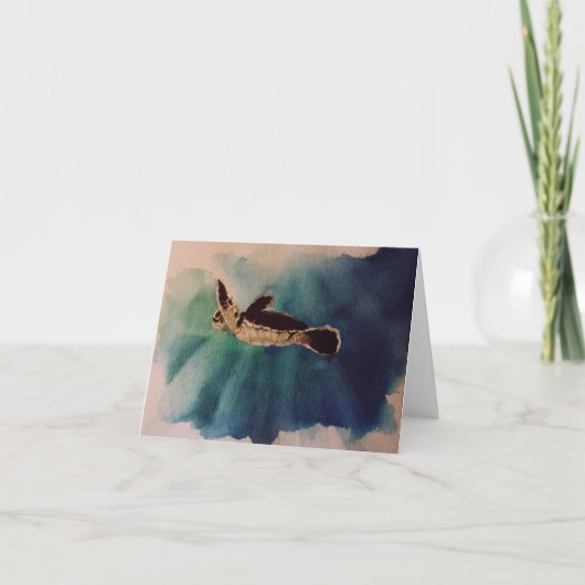 ベビーウミガメ表面水色 カード (正面)