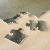 ベビーウミガメ、満月下の海波 ジグソーパズル (側面)