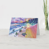 ベビーウミガメat theビーチカウアイハワイカード カード (正面)