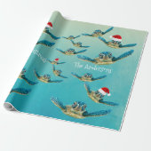 ベビーウミガメinサンタハッツ ラッピングペーパー (アンロールド)