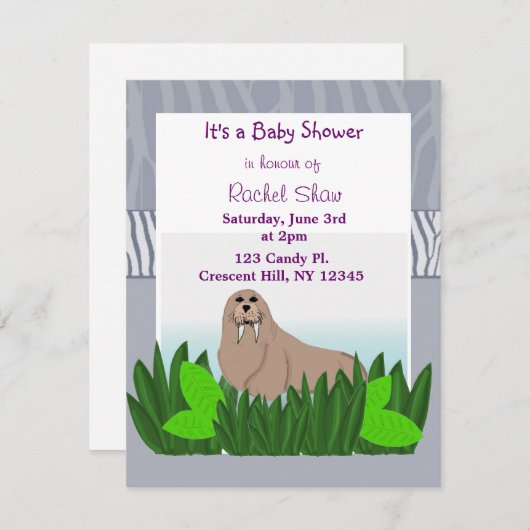 ベビーウラスベビーシャワー招待状 招待状 (正面/裏面)