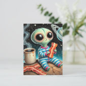 ベビーエイリアン食べベーコン ポストカード (スタンド正面)