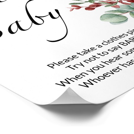 ベビーエバーグリーンベイビーシャワーと言わない ポスター (角)