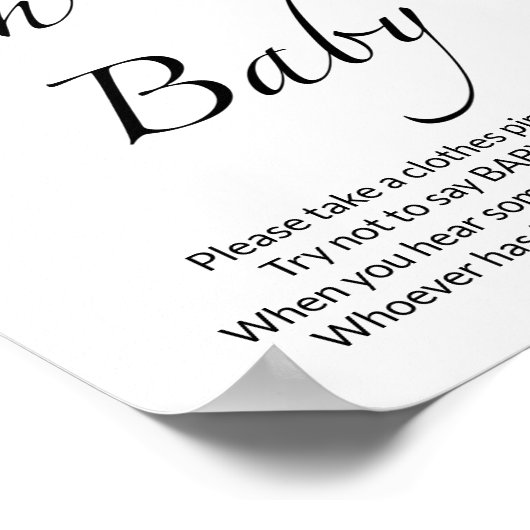 ベビーエバーグリーンベイビーシャワーと言わない ポスター (角)