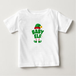 ベビーエルフ かわいいファミリー クリスマスパジャマ ベビーTシャツ