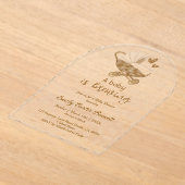 ベビーエレガントがコーヒーの赤ちゃんシャワーを醸造している アクリル招待状 (レイダウン)