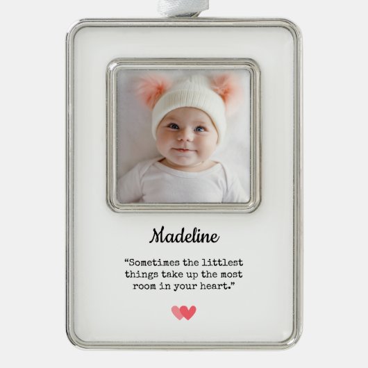 ベビーエレガントの初めてのクリスマス写真 シルバープレートフレームオーナメント (正面)