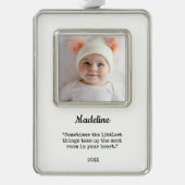 ベビーエレガントの初めてのクリスマス写真 シルバープレートフレームオーナメント (正面)