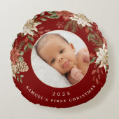 ベビーエレガントの初めてのクリスマス写真 ラウンドクッション (正面)