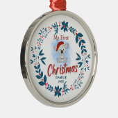 ベビーエレガントの初めてのクリスマス(名前あり) メタルオーナメント (右)
