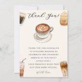 ベビーエレガントはコーヒーの赤ちゃんシャワーを醸造している サンキューカード (正面)