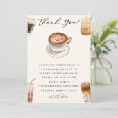 ベビーエレガントはコーヒーの赤ちゃんシャワーを醸造している サンキューカード (スタンド正面)