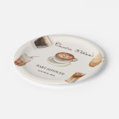 ベビーエレガントはコーヒーの赤ちゃんシャワーを醸造している ペーパープレート (アングル)