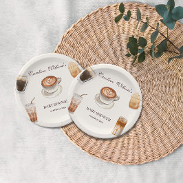 ベビーエレガントはコーヒーの赤ちゃんシャワーを醸造している ペーパープレート