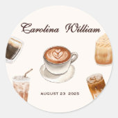 ベビーエレガントはコーヒーの赤ちゃんシャワーを醸造している ラウンドシール (正面)