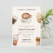 ベビーエレガントはコーヒーの赤ちゃんシャワーを醸造している 招待状 (スタンド正面)