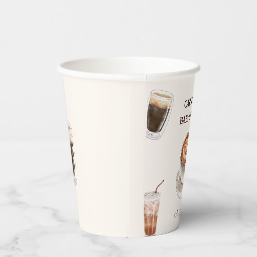 ベビーエレガントはコーヒーの赤ちゃんシャワーを醸造している 紙コップ (右)