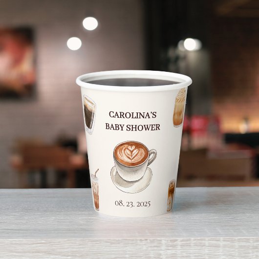 ベビーエレガントはコーヒーの赤ちゃんシャワーを醸造している 紙コップ