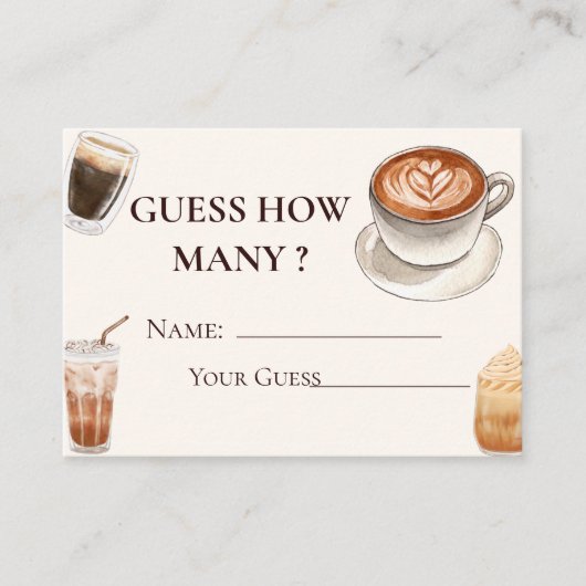 ベビーエレガントはコーヒーを醸造している推測いくつ エンクロージャーカード (正面)