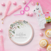 ベビーエレガントイン開花ピンクの女の子の水色の花 ペーパープレート (パーティー)