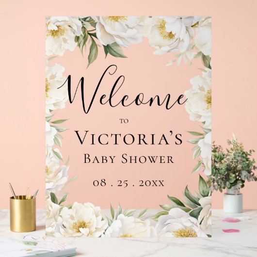 ベビーエレガントイン開花フローラベビーショウェ アクリルサイン (ウェディング)