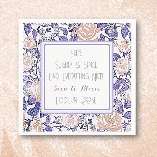 ベビーエレガントガールベイビーシャワーカスタムナプキンス スタンダードカクテルナプキン