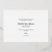 ベビーエレガントガール写真ありがとうスクリプト金ゴールド 箔シーズンカード (裏面)