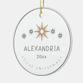 ベビーエレガントガール初めてのクリスマスシルバースター セラミックオーナメント (左)