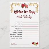 ベビーエレガントシャワーがベビーゲームカードを希望 (正面)